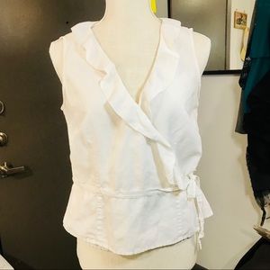 RAVEL TOP SLEEVELESS ASYMMETRIC BLOUSE TIE